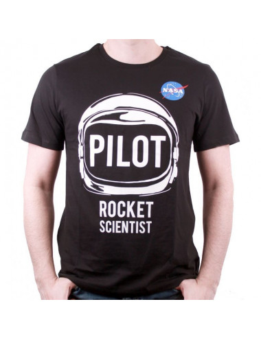 T-Shirt NASA - Noir - Pilot Rocket - S