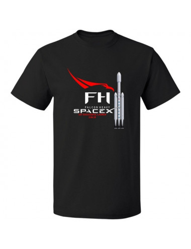 T-Shirt noir Space X Fusée T.S