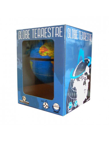 Globe 10 cm tournant Bleu