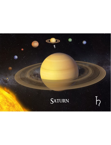 Carte 3D Saturne planétarium