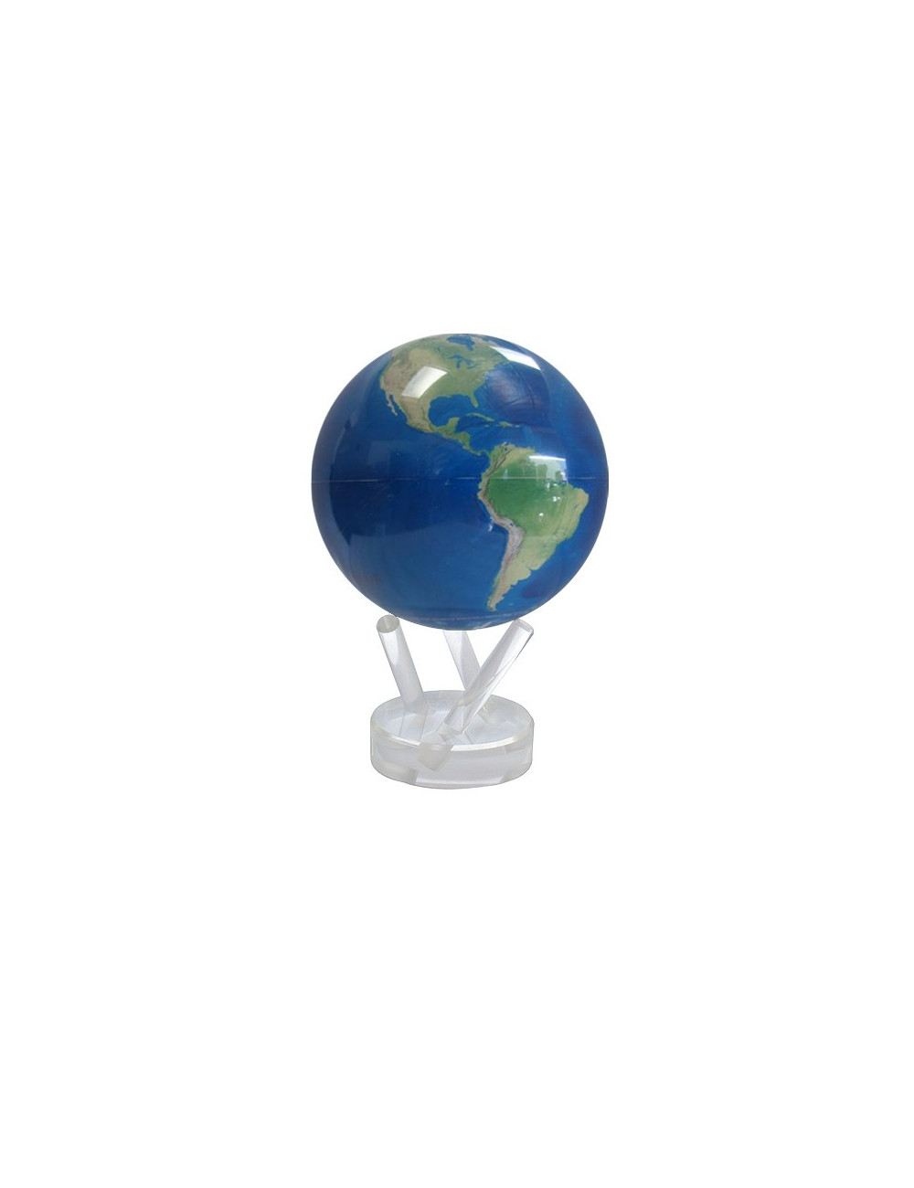 Globe autorotatif bleu / vue satellite 114 mm
