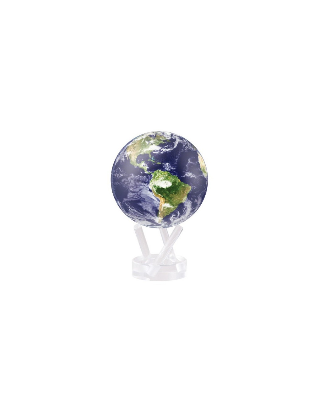 Globe autorotatif bleu avec nuages/vue satellite 152 mm